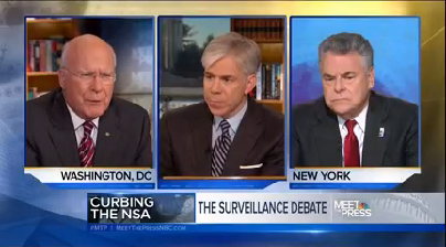 Sen. Patrick Leahy, D-Vt., and Rep. Peter King, R-N.Y., debated the NSA surveillance program Sunday on NBC's “Meet the Press."