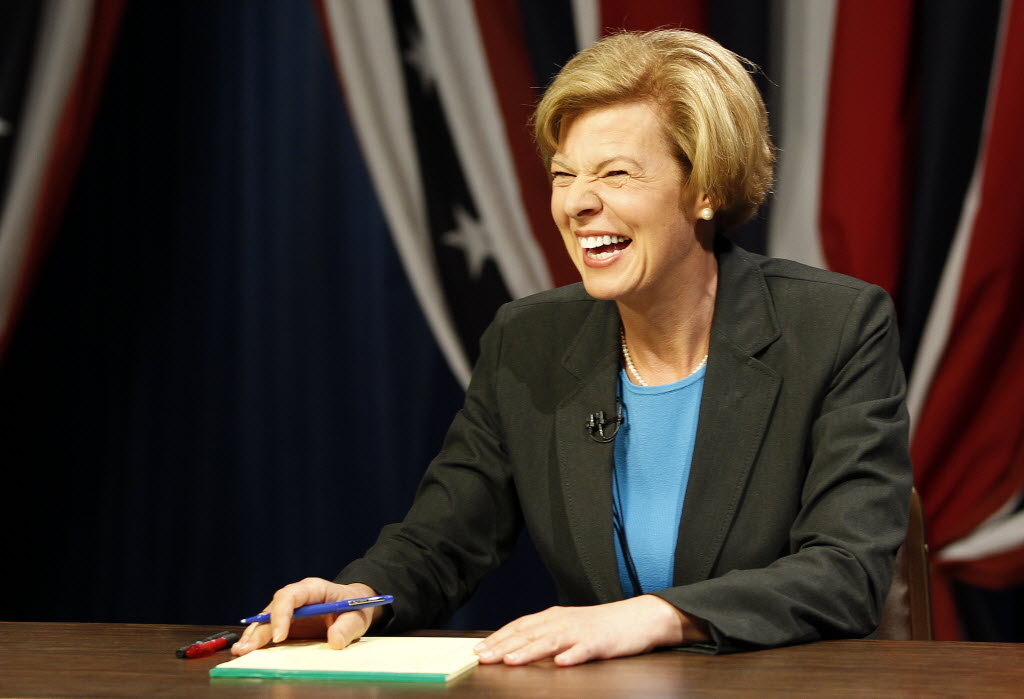 Democratic U.S. Senate candidate Tammy Baldwin, taken at the race's first debate.