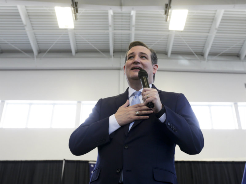 Republican presidential candidate, Sen. Ted Cruz, R-Texas, speaks during a campaign event at Mekeel Christian Academy on Thursday, April 7, 2016, in Scotia, N.Y. Cruz is scheduled to campaign in California on Monday.