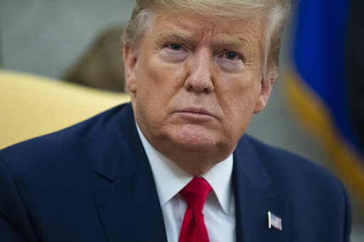 President Donald Trump listens to a question during a meeting with Guatemalan President Jimmy Morales in the Oval Office of the White House, Tuesday, Dec. 17, 2019, in Washington. (AP)