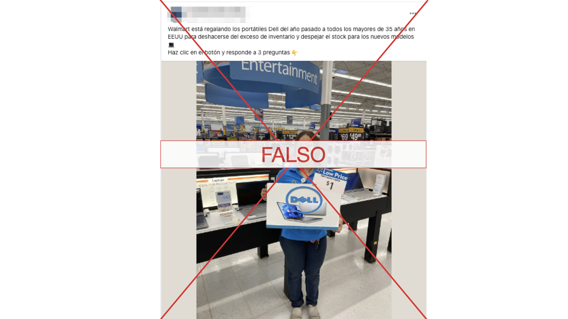 Fact Check: No, Walmart no regala laptops de la marca Dell en EE.UU.