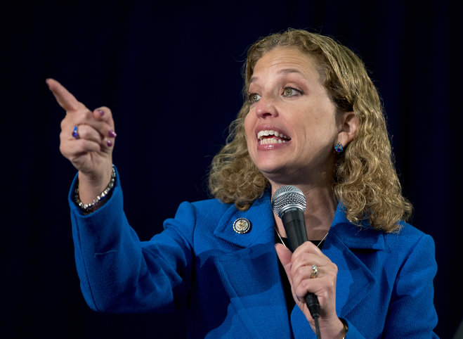 Democratic National Committee chair Debbie Wasserman Schultz is shown speaking in Florida in 2012. On Sept. 3, 2014, in Milwaukee, she criticized Wisconsin Gov. Scott Walker's record on women.