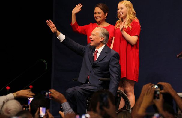 Greg Abbott, celebrating his win Nov. 4, 2014, has been fact-checked more than 20 times. Other Republican winners? Less so (Austin American-Statesman, Jay Janner).