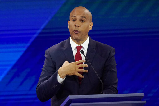 New Jersey Sen. Cory Booker responds to a question during a Democratic presidential primary debate in Houston on Sept. 12, 2019. (AP/Phillip)
