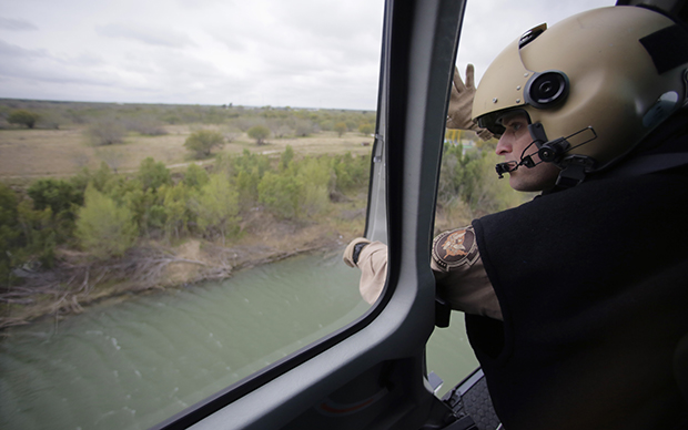 U.S. Customs and Border Protection Air and Marine agents patrol along the Rio Grande on the Texas-Mexico border Feb. 24, 2015, near Rio Grande City (Associated Press/Eric Gay).