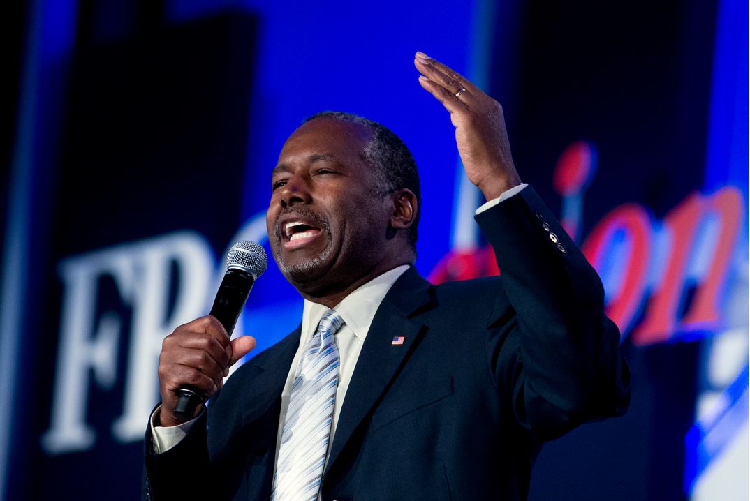 Republican presidential candidate Ben Carson speaks during the Values Voter Summit, held by the Family Research Council Action, Sept. 25, 2015, in Washington. (AP Photo/Jose Luis Magana)