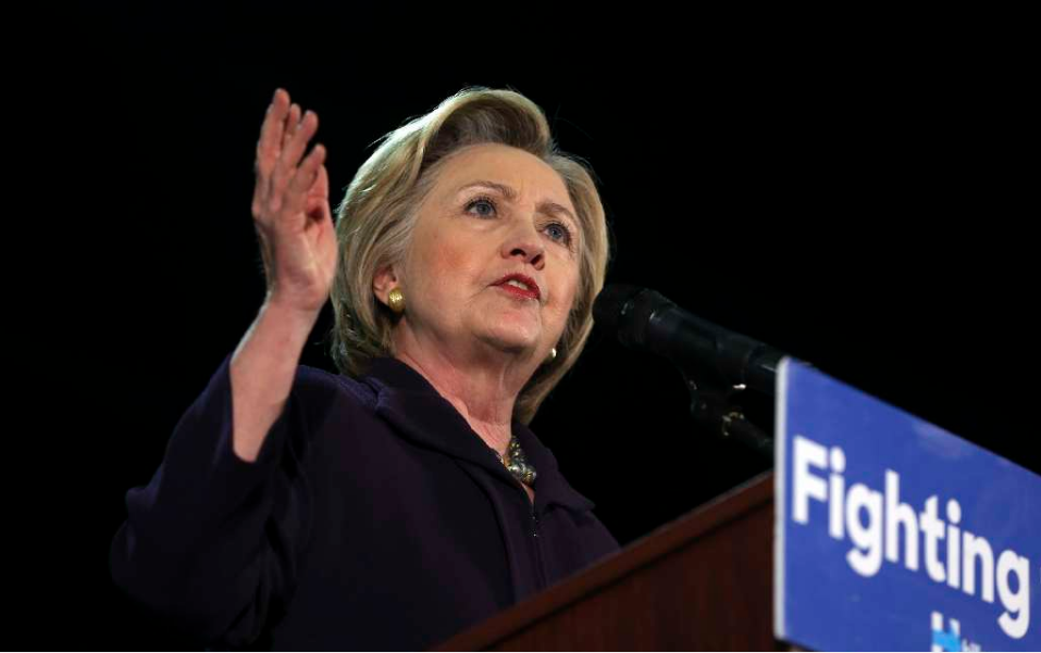 Democratic presidential candidate Hillary Clinton speaks during a campaign rally, Wednesday, May 11, 2016, in Blackwood, N.J. (AP Photo/Mel Evans)