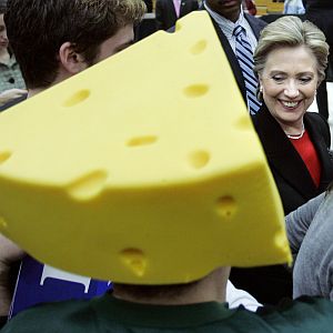 Last week, politics got cheesey at PolitiFact Georgia. But not as cheesy as it did in this photo from the 2008 Democratic presidential primaries.
