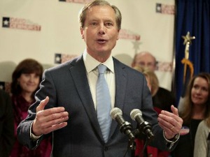 David Dewhurst, headed into a runoff for the Republican nomination for lieutenant governor, addresses supporters on primary night March 4, 2014 (Associated Press/The Daily Texan).