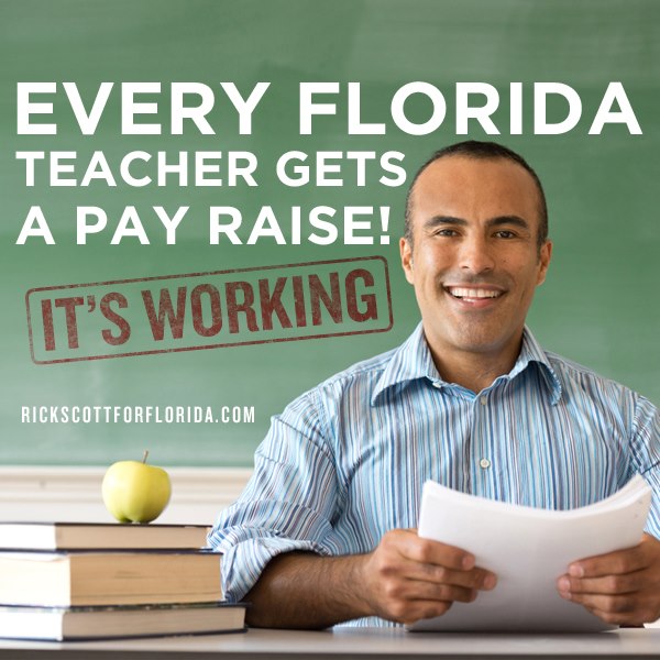 Rick Scott says 'Every Florida teacher gets a pay raise' with new