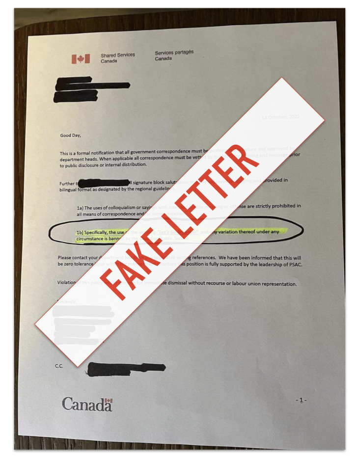 Memo banning anti-Joe Biden euphemism 'let's go Brandon' is fake: Shared  Services Canada