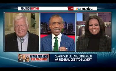 On Tuesday's "PoliticsNation," host Al Sharpton and guest Goldie Taylor confused debt with deficit.
