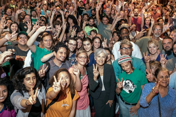 Green Party presidential nominee Jill Stein, shown here with supporters at an Austin, Texas, rally Oct. 17, 2016, made a True claim about countries being bombed by the U.S. (Austin American-Statesman photo, Rodolfo Gonzalez).