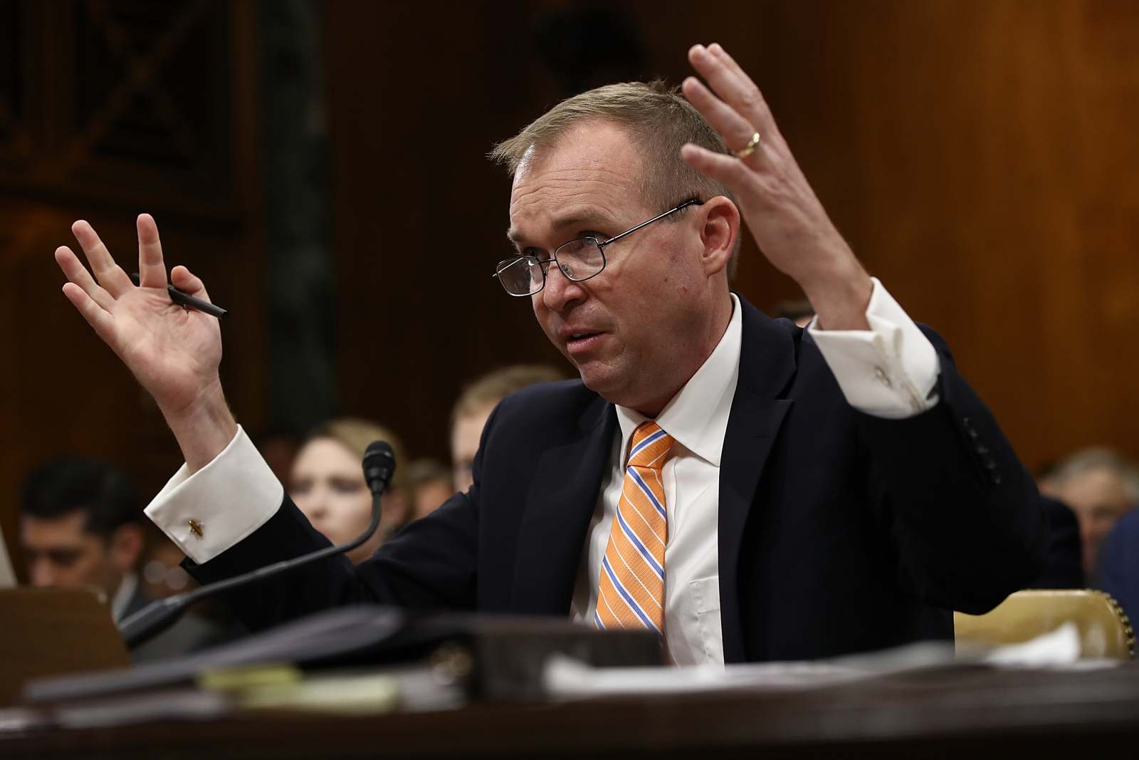 Office of Management and Budget Director Mick Mulvaney testifies, regarding the White House budget proposal, before the Senate Budget Committee May 25, 2017. (Photo by Win McNamee/Getty Images)