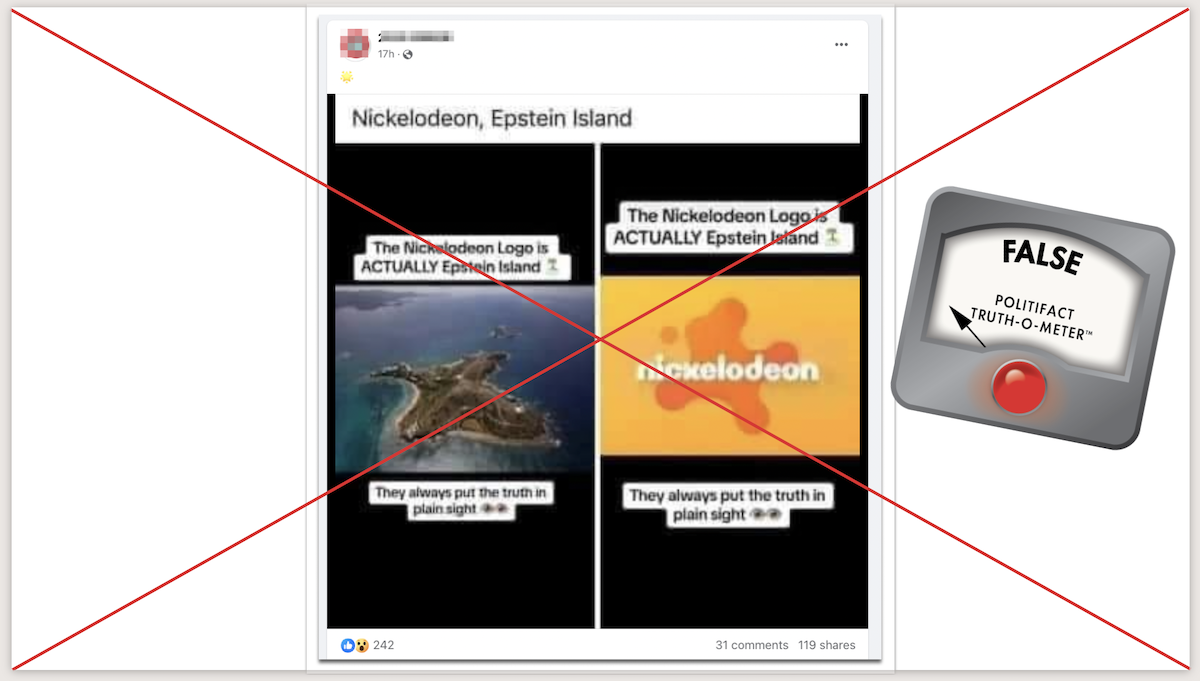 Fact Check: Nickelodeon’s splat logo a nod to its past, not Jeffrey Epstein’s island
