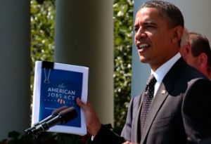 We've looked at three claims made recently about President Barack Obama's jobs bill, shown here in the binder clip.