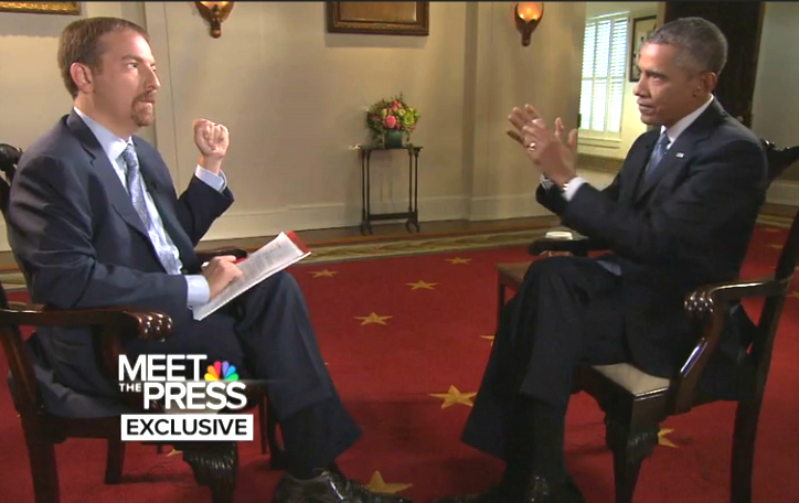 Chuck Todd interviews President Barack Obama on "Meet the Press."