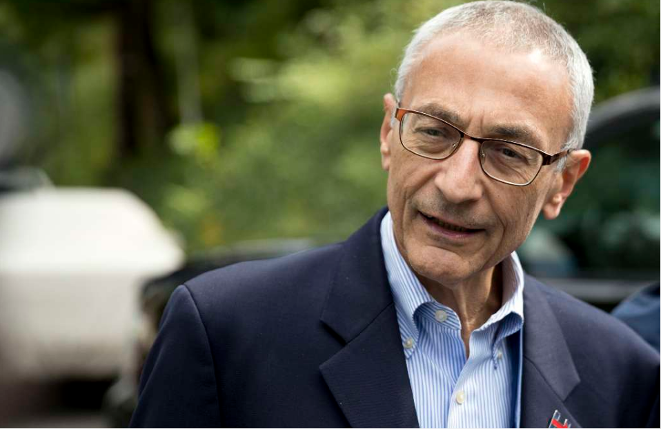 In this Oct. 5, 2016, photo, Hillary Clinton campaign chairman John Podesta speaks to reporters in Washington. The WikiLeaks organization on Oct. 7, posted what it said were thousands of emails from Podesta. (AP Photo/Andrew Harnik)