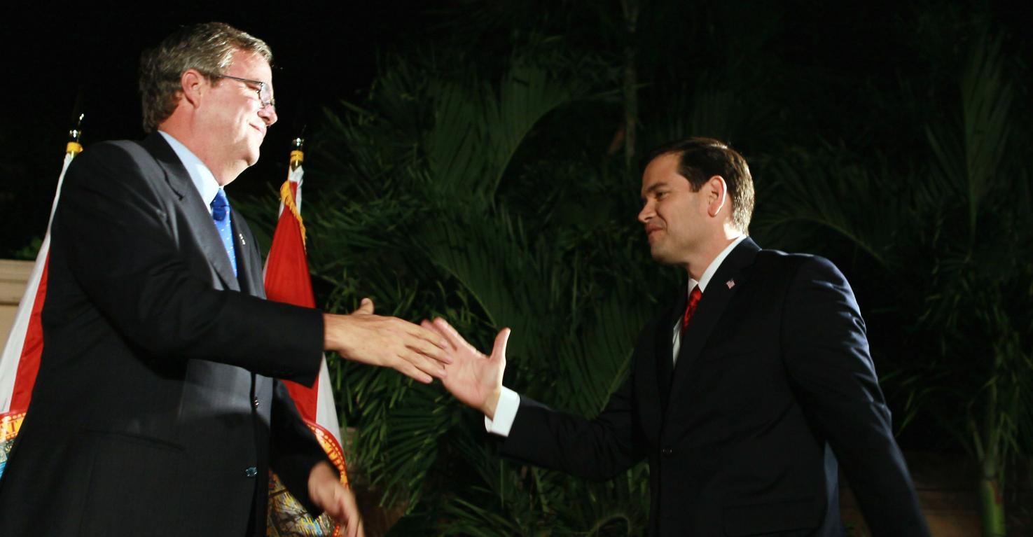 Former Florida Gov. Jeb Bush and U.S. Senator Marco Rubio are competitors in the Republican presidential primary. (Getty file photo)
