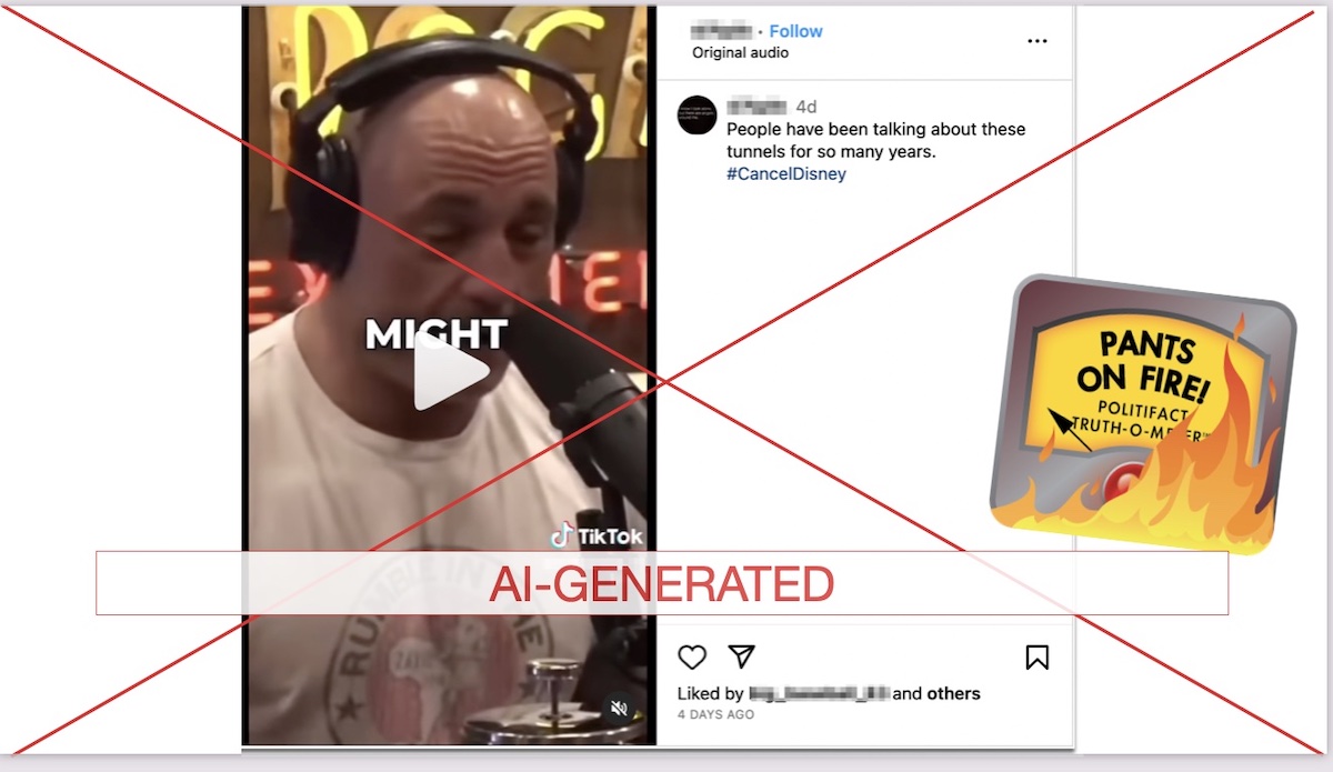 Fact Check: Video showing Joe Rogan talking about Disneyland child abduction is a deepfake