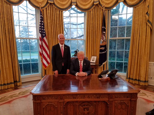 Gov. Rick Scott met with President Donald Trump at the White House in February 2017. (Photo provided by Governors's office)