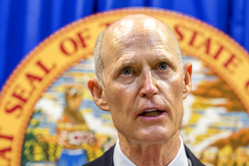 Florida Governor Rick Scott lays out his school safety proposal during a press conference at the Florida Capitol in Tallahassee, Fla., Feb 23, 2018. (AP)