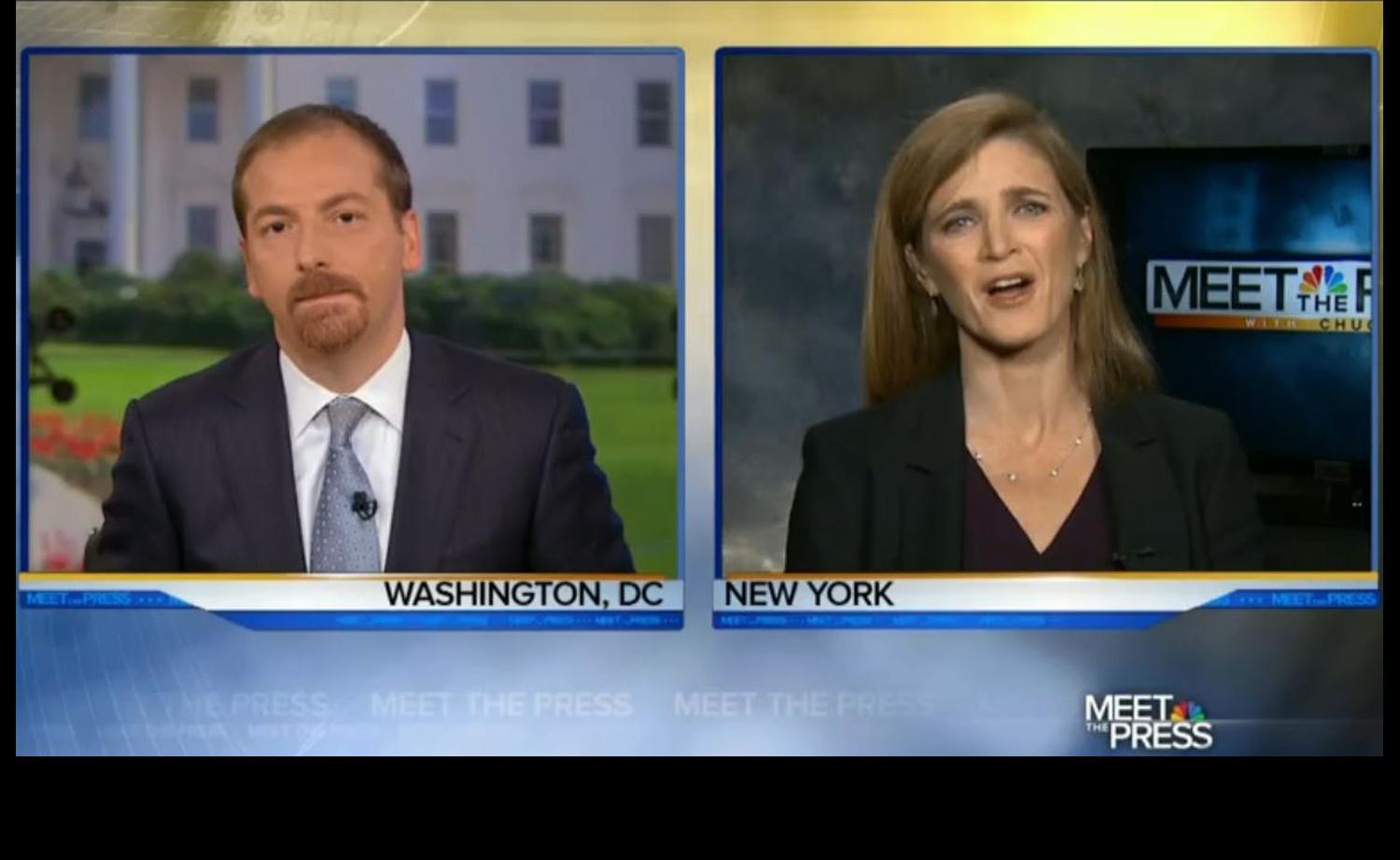 Samantha Power appeared on three news shows Sept. 21, 2014, to talk about international support for President Barack Obama's actions against the Islamic State.