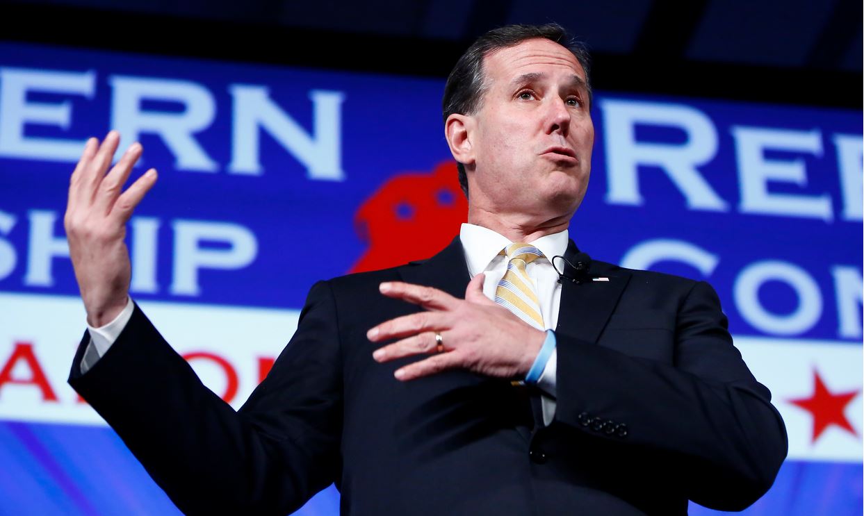 Former Sen. Rick Santorum, R-Pa., speaks at the Southern Republican Leadership Conference in Oklahoma City May 21, 2015. (AP Photo/Alonzo Adams)
