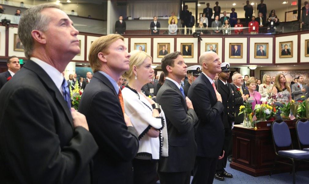 Gov. Rick Scott, right, delivered the 2015 State of the State address March 3, 2015, in Tallahassee. (Scott Keeler / Times)