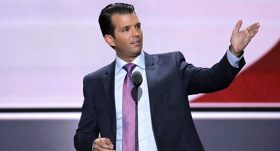 President Donald Trump’s eldest son, Donald Jr., at the Republican National Convention July 19, 2016.
