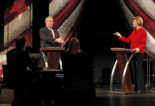 Republican Tommy Thompson and Democrat Tammy Baldwin debated in Wausau in the second of three scheduled U.S. Senate debates.