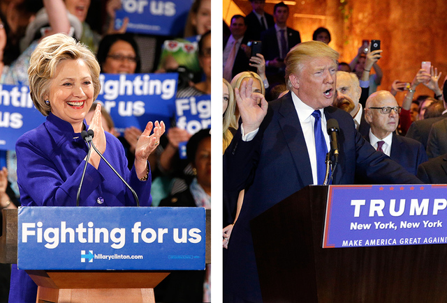 Hillary Clinton and Donald Trump (Associated Press file photos)